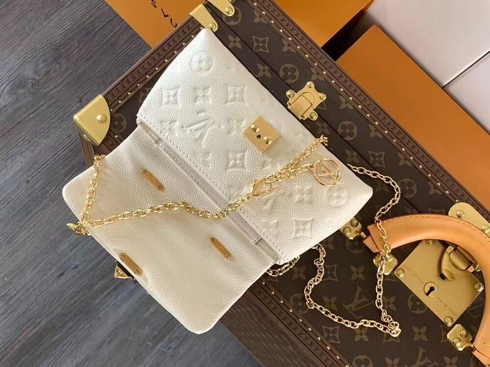 Louis Vuitton White Embossed Monogram Top Handle Chain Bag - Picture 8 of 9